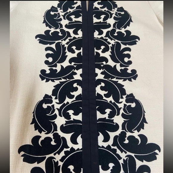 Max Mara Weekend Womens Size US 10 Cotton Textile Cream Black Detail Shift Dress - Picture 2 of 6